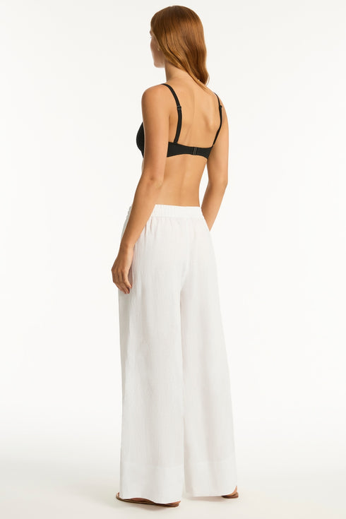 Sea Level Tidal Linen Plazzo Pant